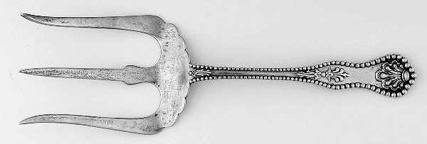 Charles II (Sterling, 1894) Solid Toast Serving Fork by Dominick & Haff