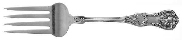 King (Sterling, 1880) Medium Solid Cold Meat Serving Fork