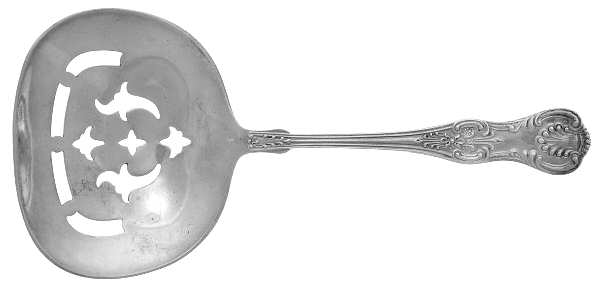 King (Sterling, 1880) Solid Bon Bon Spoon with Pierced Bowl