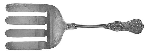 King (Sterling, 1880) Large Solid Asparagus Serving Fork