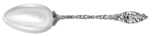Labors of Cupid (Sterling, 1900, No Monograms) Gravy/Dressing Spoon with Button