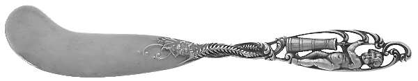 Labors of Cupid (Sterling, 1900, No Monograms) Flat Handle Butter Spreader