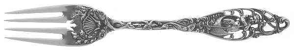 Labors of Cupid (Sterling, 1900, No Monograms) Individual Solid Fish Fork