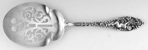 Labors of Cupid (Sterling, 1900, No Monograms) Solid Pierced Egg Server