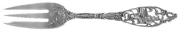 Labors of Cupid (Sterling, 1900, No Monograms) 3-Tine Salad Fork