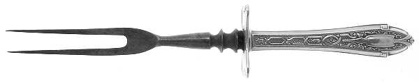 La France (Sterling, 1916) Small Steak Carving Fork with Stainless Prongs