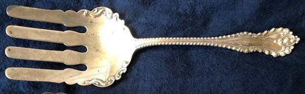 Mazarin (Sterling, 1892, No Monograms) Large Solid Asparagus Serving Fork