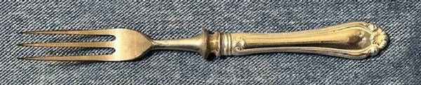 Mazarin (Sterling, 1892, No Monograms) Individual 3 Prong Stainless Bird Fork