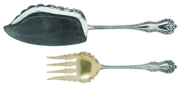 Mazarin (Sterling, 1892, No Monograms) Solid 2-Piece Small Fish Serving Set