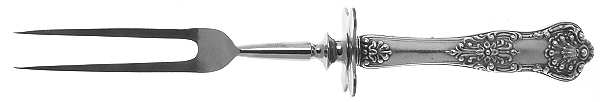 New King (Sterling, 1898) Large Stainless-Prong Roast Carving Fork