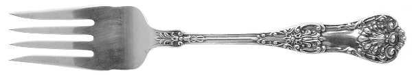 New King (Sterling, 1898) Small Solid Cold Meat Serving Fork