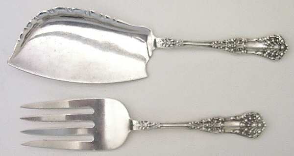 New King (Sterling, 1898) 2 Piece Large Solid Fish Serving Set