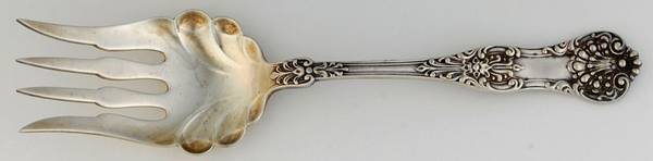 New King (Sterling, 1898) Solid Salad Serving Fork by Dominick & Haff
