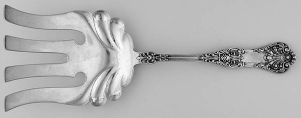 New King (Sterling, 1898) Large Solid Asparagus Serving Fork by Dominick & Haff