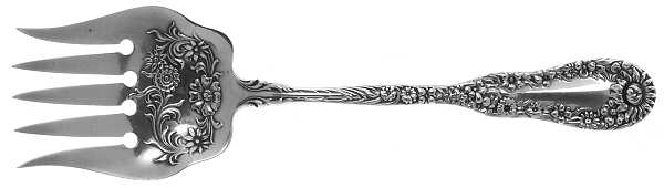 No. 10 (Sterling, 1896) Large Solid Tined Sardine Serving Fork