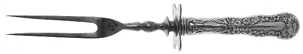 No. 10 (Sterling, 1896) Small Steak Carving Fork with Stainless Prongs