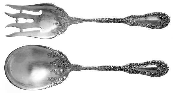 No. 10 (Sterling, 1896) (2 Pc) Solid Salad Set