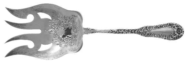 No. 10 (Sterling, 1896) Solid Pierced Fish Serving Fork