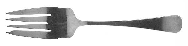Old English Antique (Sterling, 1880) Medium Solid Cold Meat Serving Fork