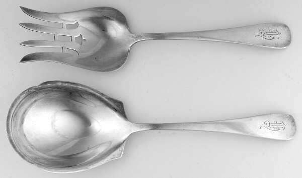 Old English Antique (Sterling, 1880) (2 Pc) Solid Salad Set