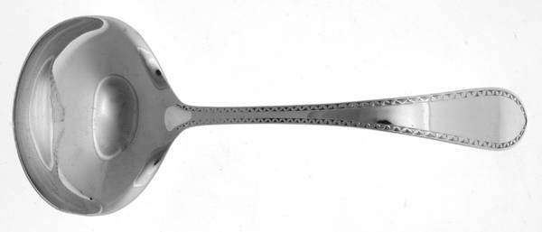 Pointed Antique#2-Engraved (Sterling, No Monos) Solid Gravy Ladle