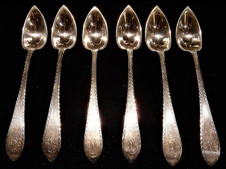Pointed Antique-Chased Norman No 2 Fruit/Orange Spoon