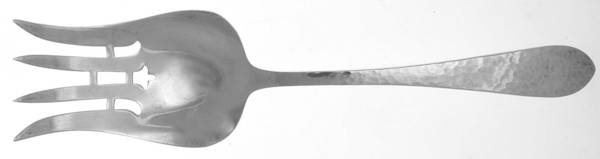 Pointed Antique-Hammered (Sterling) Solid Salad Serving Fork