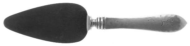 Pointed Antique-Hammered (Sterling) Cheese Server with Silverplate Blade