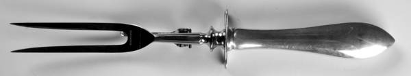 Pointed Antique (Sterling) Large Stainless-Prong Roast Carving Fork