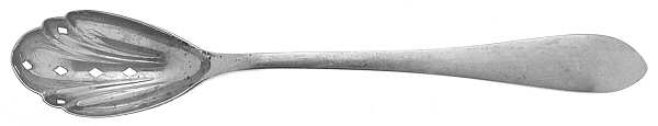 Pointed Antique (Sterling) Pierced Bowl Short Handle Olive Spoon