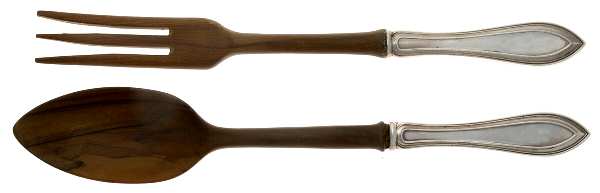 Priscilla (Sterling, 1916) Wooden Bowl 2-Piece Salad Set