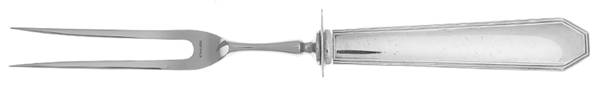Queen Anne-Plain (Sterling, 1910) Small Steak Carving Fork with Stainless Prongs