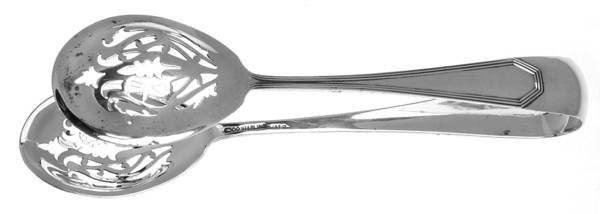 Queen Anne-Plain (Sterling, 1910) Large Ice Serving Tongs
