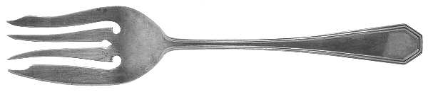 Queen Anne-Plain (Sterling, 1910) Medium Solid Cold Meat Serving Fork