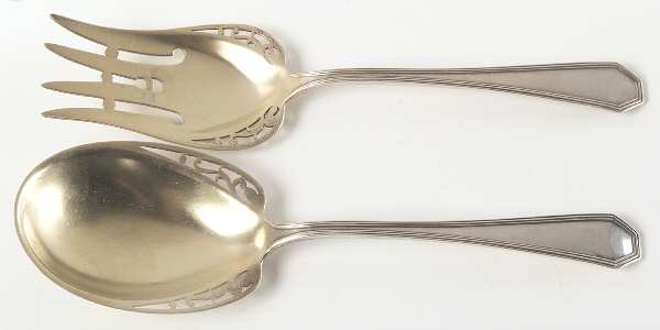 Queen Anne-Plain (Sterling, 1910) (2 Pc) Solid Salad Set
