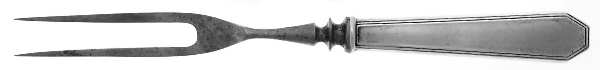 Queen Anne-Plain (Sterling, 1910) Small Steak Carving Fork with Stainless Prongs