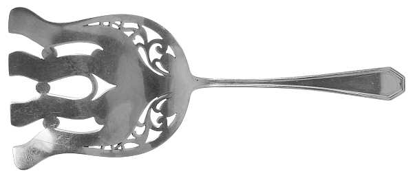 Queen Anne-Plain (Sterling, 1910) Large Solid Asparagus Serving Fork