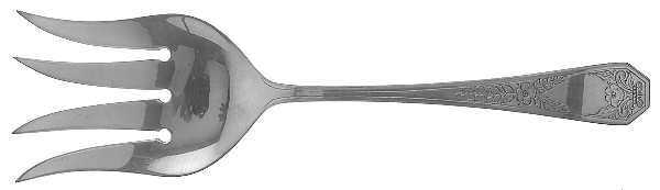 Queen Anne No. 11-Engraved (Sterling, 1910) Solid Salad Serving Fork