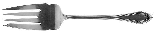 Queen Elizabeth (Sterling, 1916) Large Solid Cold Meat Serving Fork