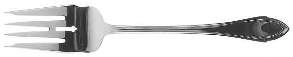 Queen Elizabeth (Sterling, 1916) Small Solid Cold Meat Serving Fork