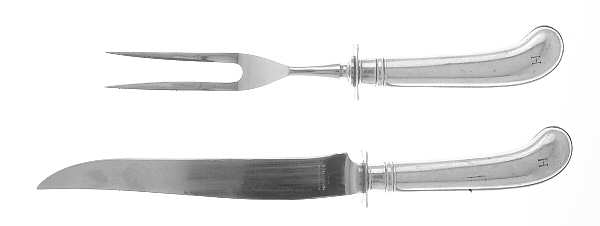 Rattail Antique (Sterling, 1890) Small Stainless Blade 2-Piece Steak Carving Set