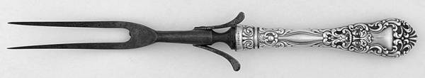 Renaissance (Sterling, 1894) Small Steak Carving Fork with Stainless Prongs
