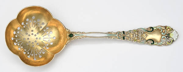 Renaissance (Sterling, 1894) Large Enameled Sugar Sifter