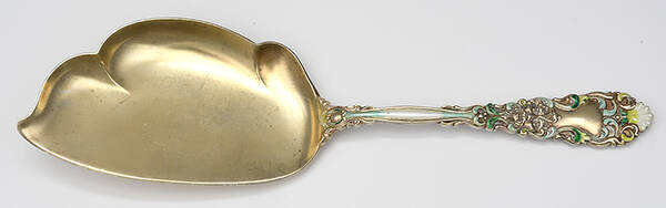 Renaissance (Sterling, 1894) Small Enamelled Solid Fish Serving Knife