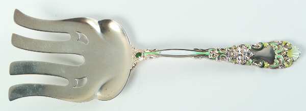 Renaissance (Sterling, 1894) Enameled Solid Large Asparagus Fork