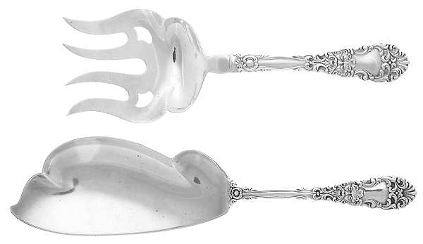 Renaissance (Sterling, 1894) 2 Piece Large Solid Fish Serving Set