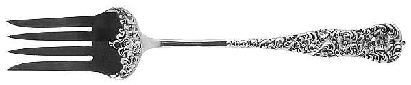 Rococo (Sterling, 1888) Oversize Solid Salad Servng Fork