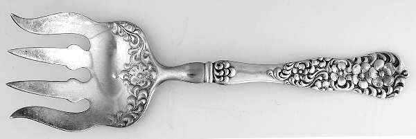 Rococo (Sterling, 1888) Large Solid Fish Serving Fork