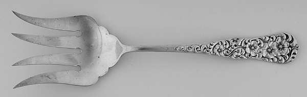 Rococo (Sterling, 1888) Solid Salad Serving Fork