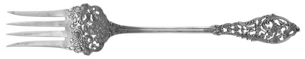 Trianon Pierced (Sterling, 1885) Oversize Solid Salad Servng Fork